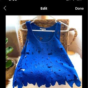 Crochet style top, floral cut out design